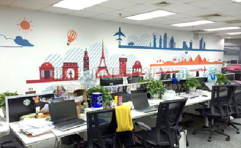 会昌教你设计办公室墙绘的方法。