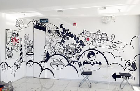 会昌手绘墙并非传统涂鸦。